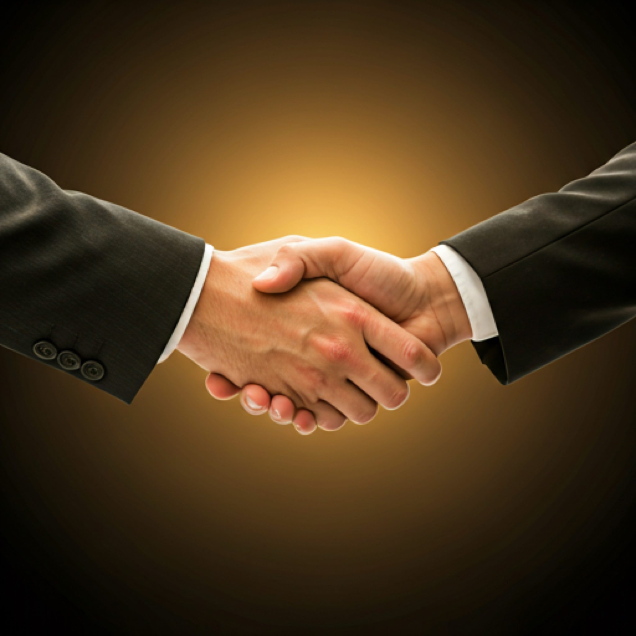 Two people shaking hands over an agreement