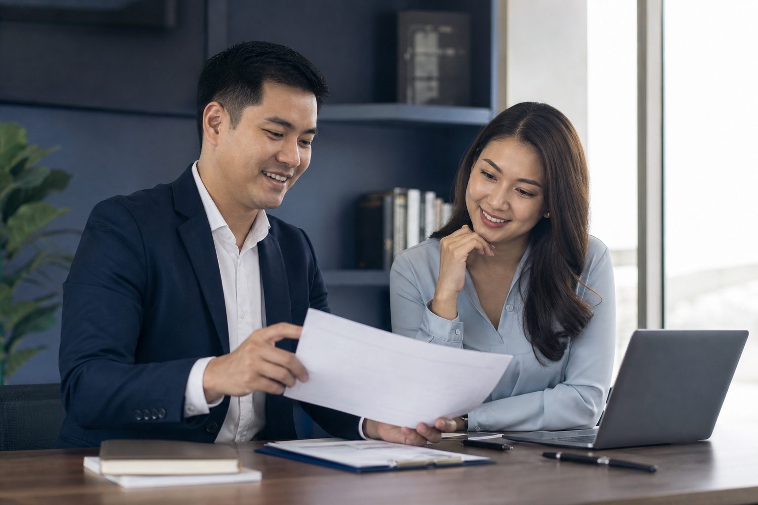 An advisor walking a client through policy options
